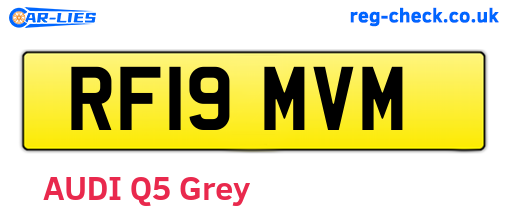 RF19MVM are the vehicle registration plates.
