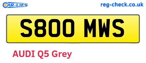 S800MWS are the vehicle registration plates.