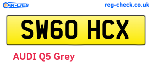 SW60HCX are the vehicle registration plates.