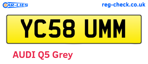 YC58UMM are the vehicle registration plates.