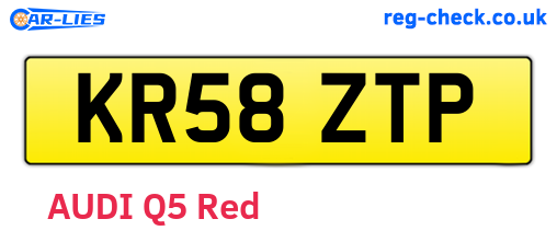 KR58ZTP are the vehicle registration plates.