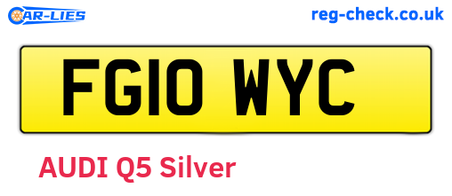 FG10WYC are the vehicle registration plates.