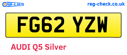 FG62YZW are the vehicle registration plates.