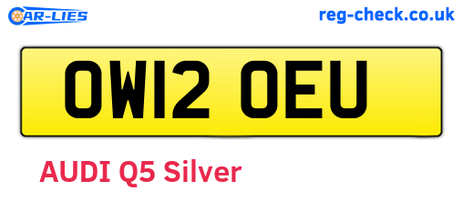 OW12OEU are the vehicle registration plates.
