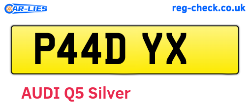 P44DYX are the vehicle registration plates.