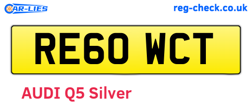 RE60WCT are the vehicle registration plates.