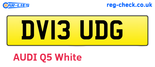 DV13UDG are the vehicle registration plates.