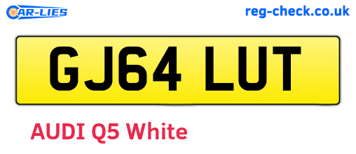 GJ64LUT are the vehicle registration plates.