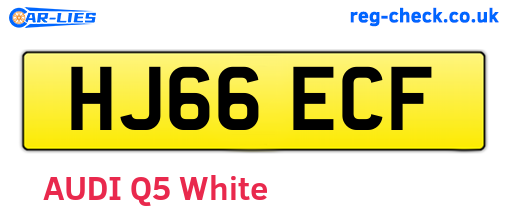 HJ66ECF are the vehicle registration plates.