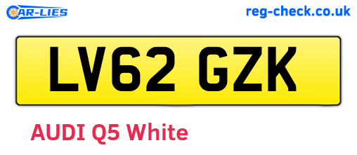 LV62GZK are the vehicle registration plates.