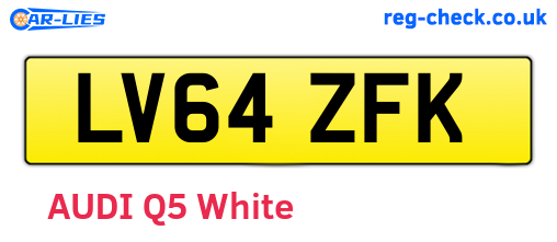 LV64ZFK are the vehicle registration plates.
