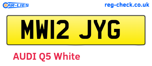 MW12JYG are the vehicle registration plates.