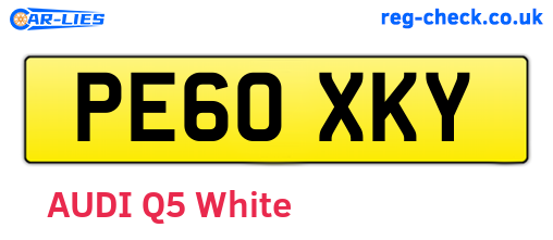 PE60XKY are the vehicle registration plates.