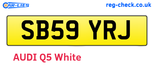 SB59YRJ are the vehicle registration plates.