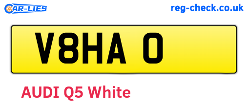 V8HAO are the vehicle registration plates.