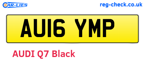 AU16YMP are the vehicle registration plates.