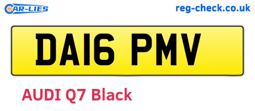 DA16PMV are the vehicle registration plates.