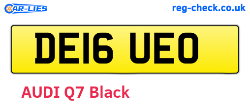 DE16UEO are the vehicle registration plates.