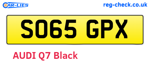 SO65GPX are the vehicle registration plates.
