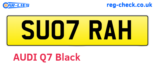 SU07RAH are the vehicle registration plates.