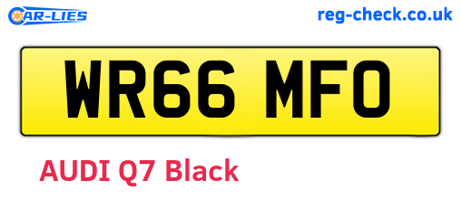 WR66MFO are the vehicle registration plates.