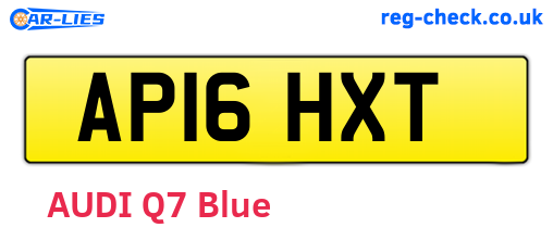 AP16HXT are the vehicle registration plates.