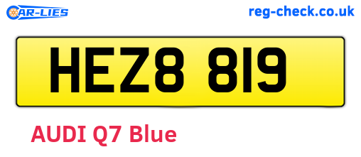 HEZ8819 are the vehicle registration plates.