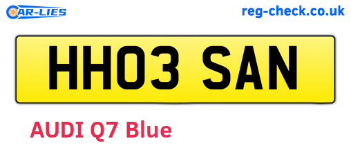 HH03SAN are the vehicle registration plates.
