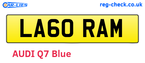 LA60RAM are the vehicle registration plates.