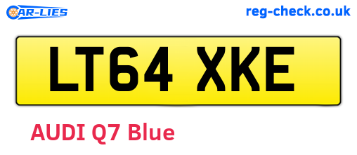 LT64XKE are the vehicle registration plates.