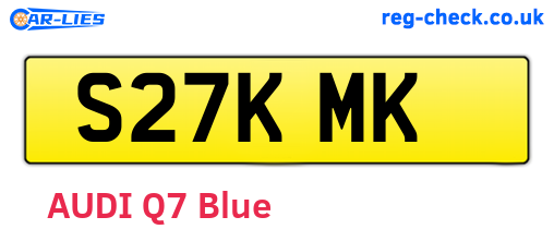 S27KMK are the vehicle registration plates.