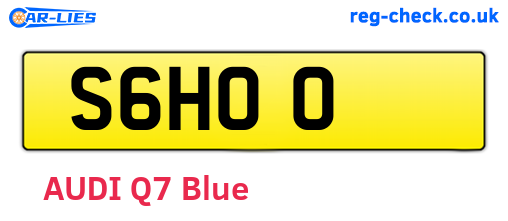 S6HOO are the vehicle registration plates.