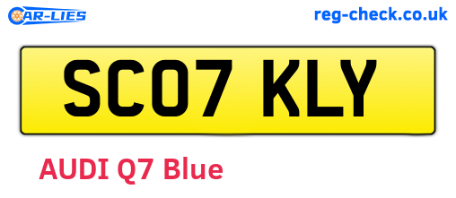 SC07KLY are the vehicle registration plates.
