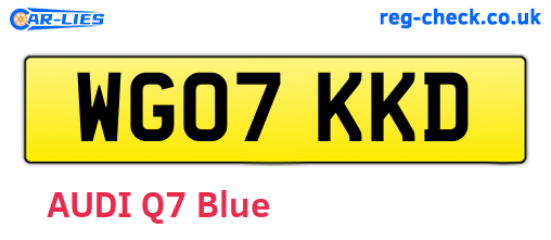 WG07KKD are the vehicle registration plates.