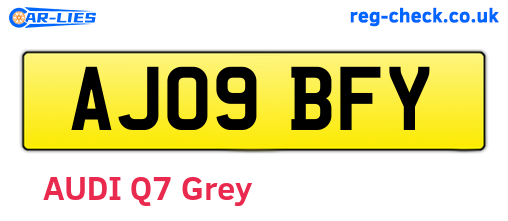 AJ09BFY are the vehicle registration plates.