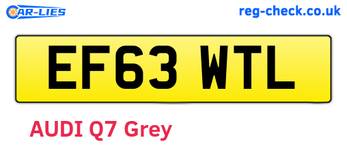 EF63WTL are the vehicle registration plates.