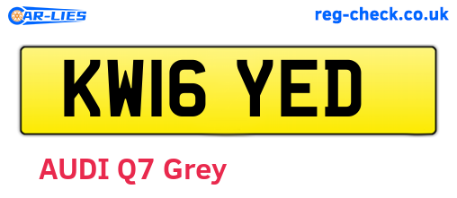 KW16YED are the vehicle registration plates.