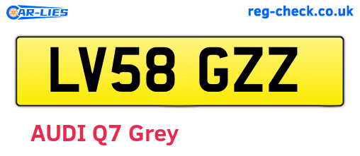 LV58GZZ are the vehicle registration plates.