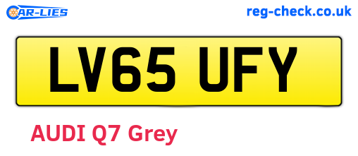 LV65UFY are the vehicle registration plates.