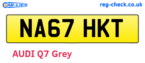 NA67HKT are the vehicle registration plates.