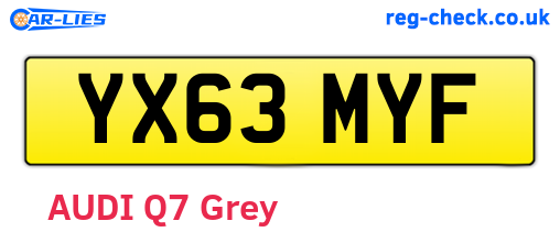 YX63MYF are the vehicle registration plates.