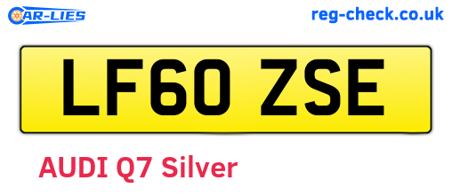 LF60ZSE are the vehicle registration plates.