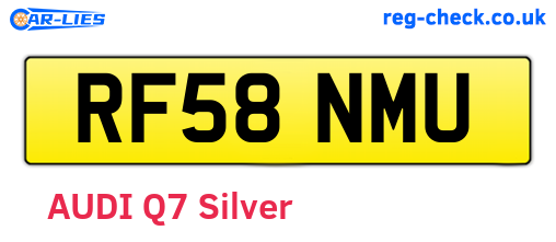 RF58NMU are the vehicle registration plates.