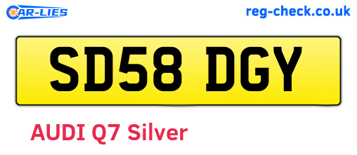 SD58DGY are the vehicle registration plates.