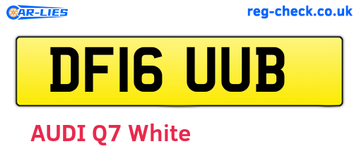 DF16UUB are the vehicle registration plates.