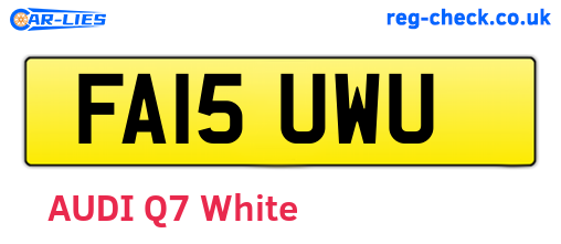 FA15UWU are the vehicle registration plates.