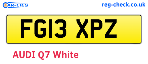 FG13XPZ are the vehicle registration plates.