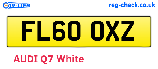 FL60OXZ are the vehicle registration plates.