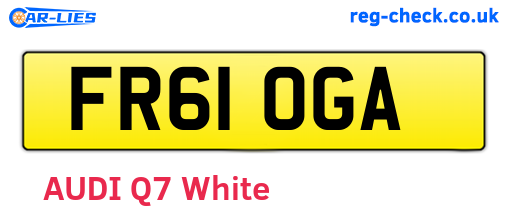 FR61OGA are the vehicle registration plates.