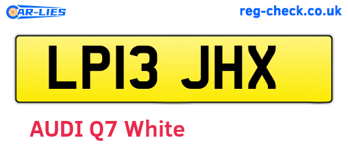LP13JHX are the vehicle registration plates.